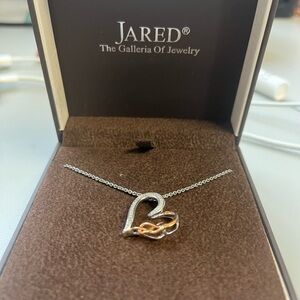 Sterling Silver Diamond Heart w/Rose Gold Infinity
16” Sterling Silver Chain